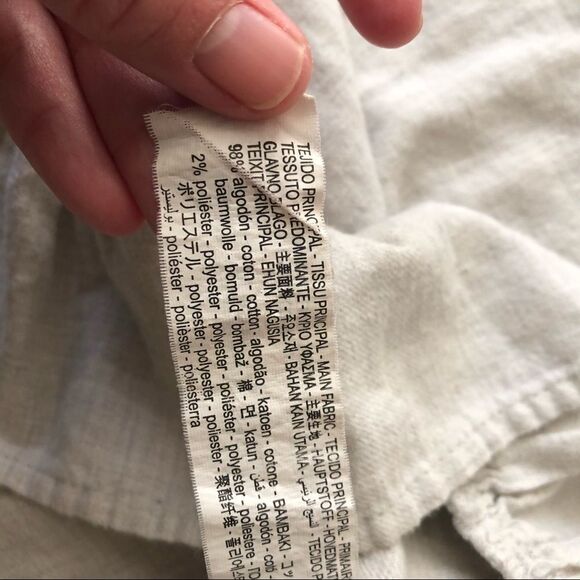 ZARA BASIC EMBROIDERED BEIGE TOP/ RUFFLED HEM sz M - Picture 7 of 10